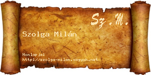 Szolga Milán névjegykártya