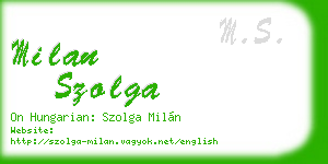 milan szolga business card